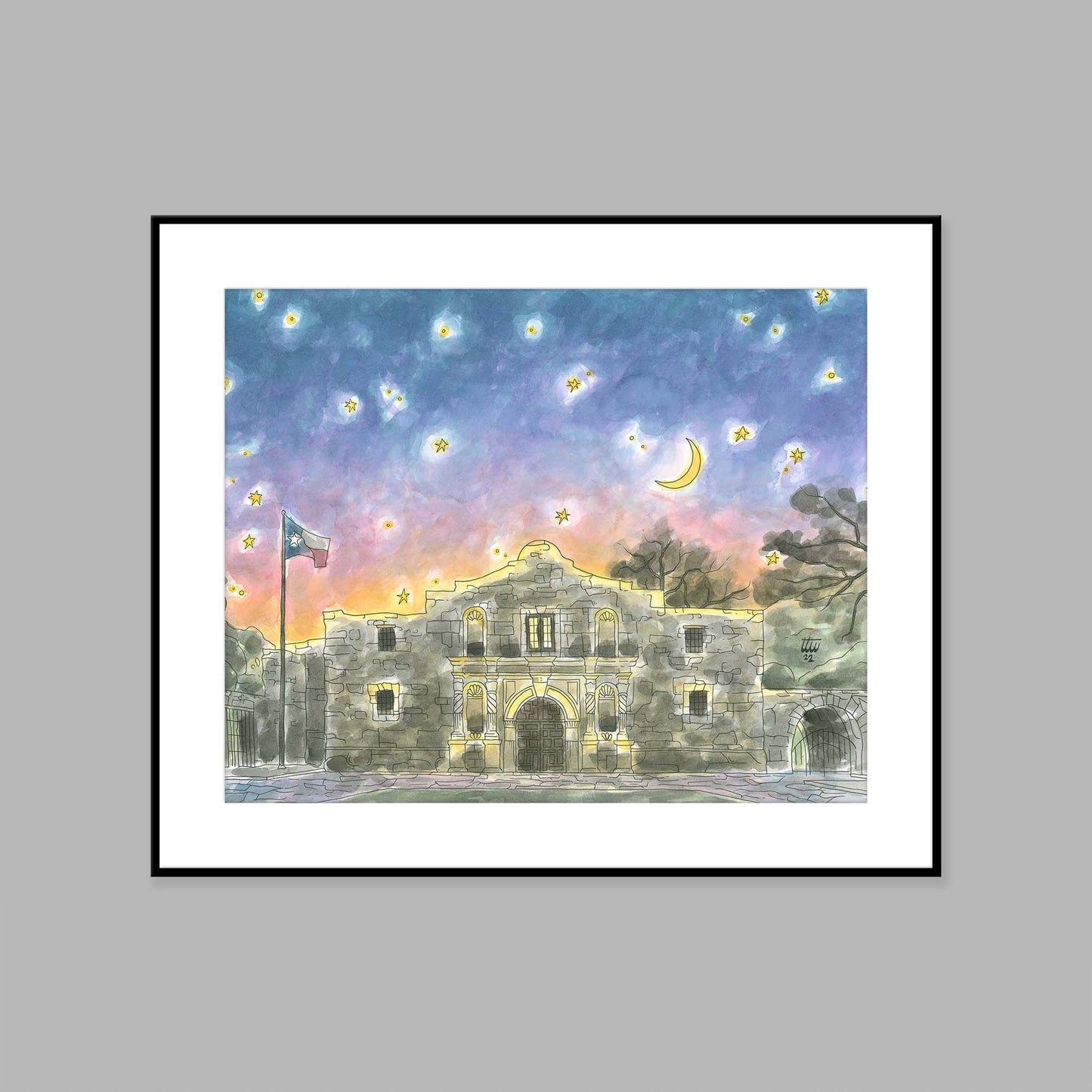 The Alamo at Sunset - 20x16