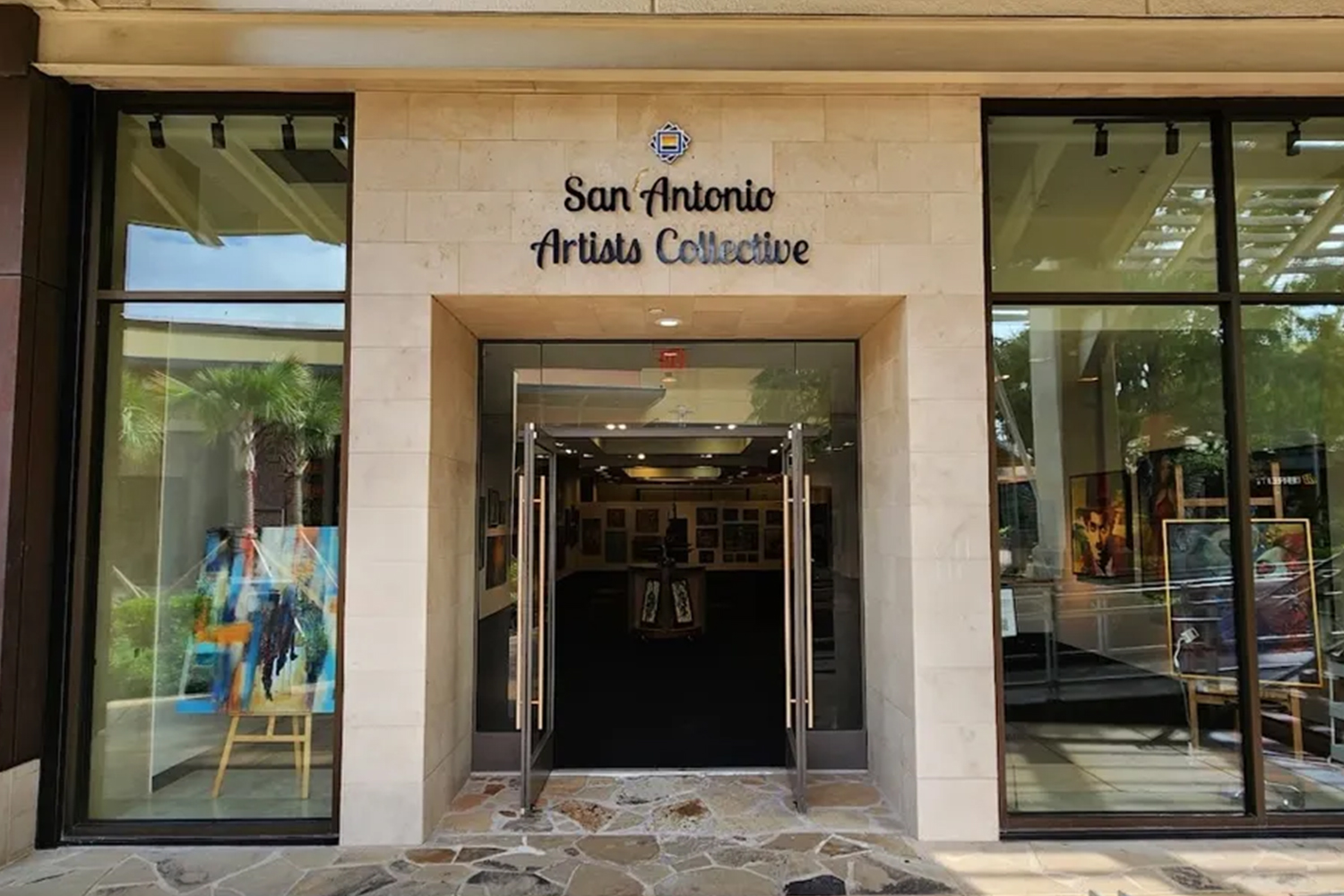 San Antonio Artists Collective Gallery’s storefront at The Shops at La Cantera in San Antonio, TX