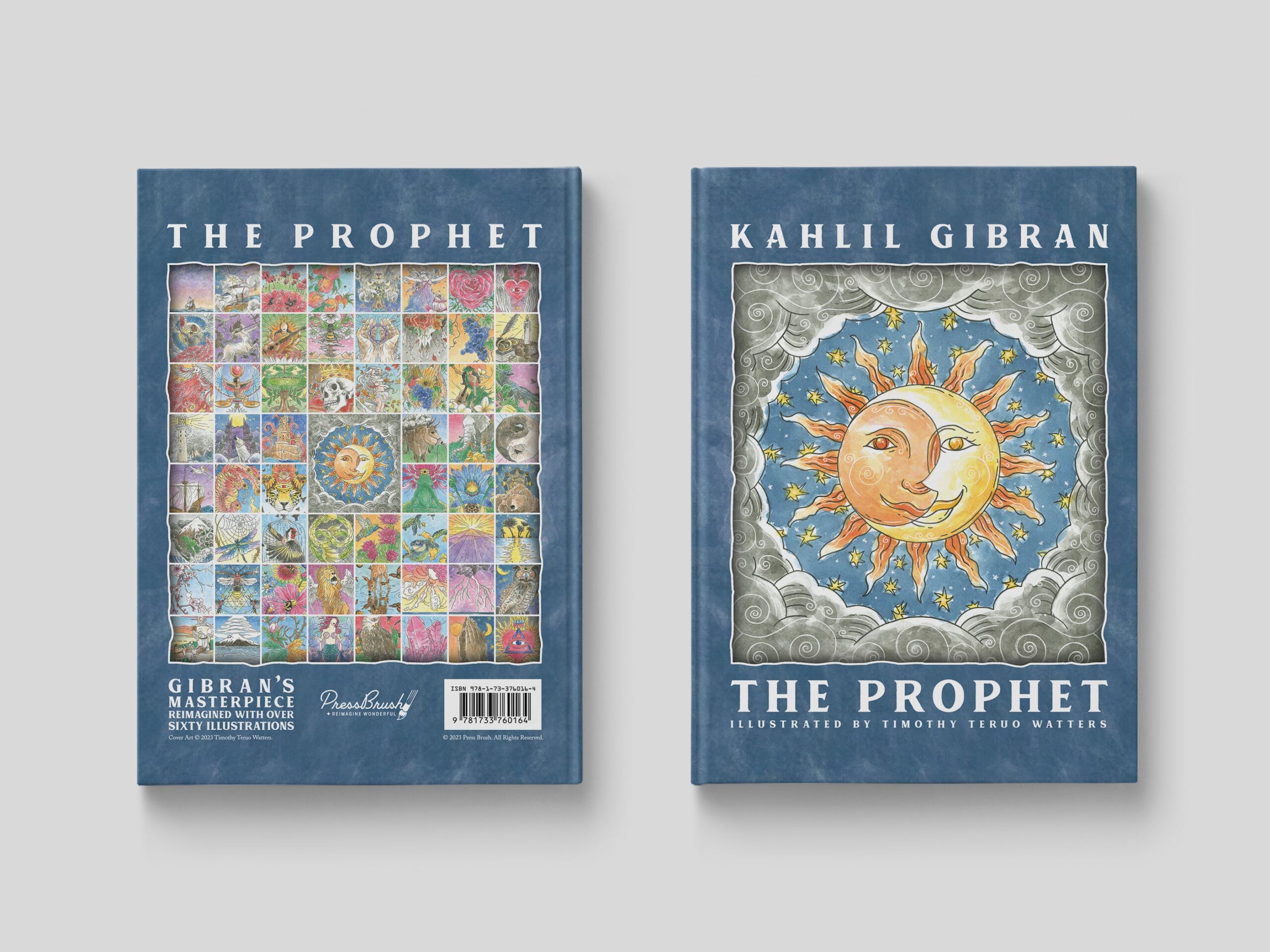 Image of the cover and back cover of The Prophet Illustrated by Timothy Teruo Watters